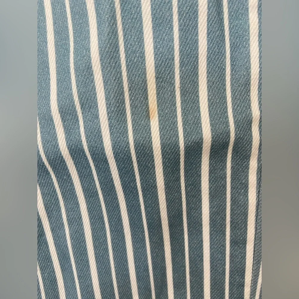 Reformation Cynthia Striped High Rise Straight Jeans Metro Wash Blue & White 29